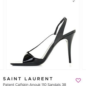 Authentic SAINT LAURENT Patent Calfskin Anouk 110 Sandals